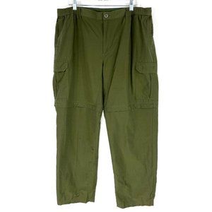 Columbia Crested Butte Mens XL 32L Convertible Zip Off Cargo Nylon Pants Olive